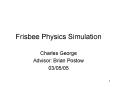 Frisbee Physics Simulation PowerPoint PPT Presentation