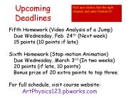 Upcoming Deadlines