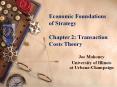 Economic Foundations    of Strategy Chapter 2: Transaction Costs Theory PowerPoint PPT Presentation