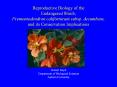 Reproductive Biology of the Endangered Shrub, Fremontodendron californicum subsp. decumbens, and its Conservation Implications PowerPoint PPT Presentation