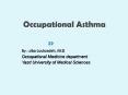 Occupational Asthma PowerPoint PPT Presentation