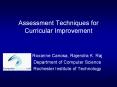 Assessment Techniques for Curricular Improvement PowerPoint PPT Presentation