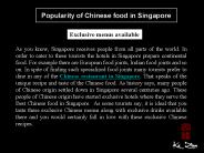 Popularity of Chinese food in Singapore