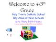 Welcome to 4/5th Grade PowerPoint PPT Presentation