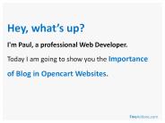 Why Opencart Websites Need a Blog