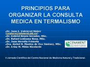 PRINCIPIOS PARA ORGANIZAR LA CONSULTA MEDICA EN TERMALISMO