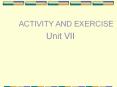 ACTIVITY AND EXERCISE PowerPoint PPT Presentation