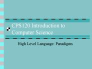CPS120 Introduction to Computer Science