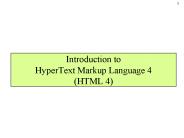 Introduction to HyperText Markup Language 4 (HTML 4)