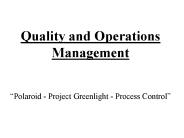 Quality and Operations Management