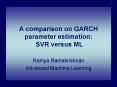 A comparison on GARCH parameter estimation: SVR versus ML PowerPoint PPT Presentation