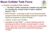 Muon Collider Task Force