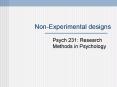 Non-Experimental designs PowerPoint PPT Presentation