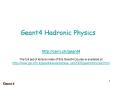 Geant4 Hadronic Physics PowerPoint PPT Presentation
