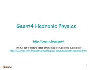 Geant4 Hadronic Physics