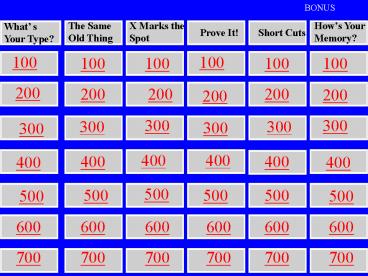 PowerPoint Presentation  -  Jeopardy Ch 4 Geometry Review