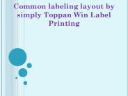 Common labeling layout by simply Toppan Win Label Printing