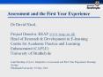 Assessment and the First Year Experience PowerPoint PPT Presentation