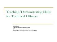 Teaching/Demonstrating Skills for Technical Officers