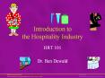 Introduction to the Hospitality Industry PowerPoint PPT Presentation
