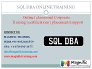 SQL DBA ONLINE TRAINING TUTORIALS