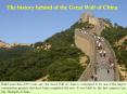 The history behind of the Great Wall of China PowerPoint PPT Presentation