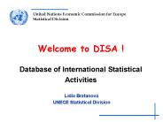 Welcome to DISA ! Database of International Statistical Activities