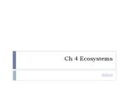 Ch 4 Ecosystems