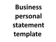 Business personal statement template