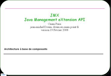 JMX Java Management eXtension API