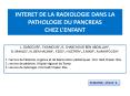 INTERET DE LA RADIOLOGIE DANS LA PATHOLOGIE DU PANCREAS CHEZ L PowerPoint PPT Presentation