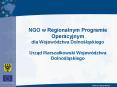 NGO w Regionalnym Programie Operacyjnym dla Wojew PowerPoint PPT Presentation