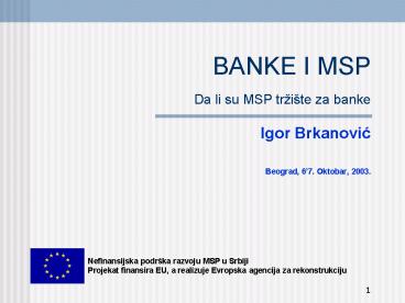 BANKE I MSP Da li su MSP tr