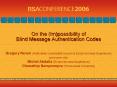 On the (Im)possibility of Blind Message Authentication Codes PowerPoint PPT Presentation