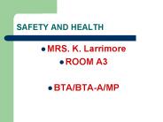 SAFETY AND HEALTH