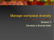 Manage workplace diversity