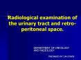 Radiological examination of the urinary tract and retro-peritoneal space. PowerPoint PPT Presentation