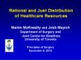 Rational and Just Distribution of Healthcare Resources PowerPoint PPT Presentation