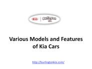 Various Models and Features of Kia Cars