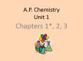 A.P. Chemistry Unit 1 PowerPoint PPT Presentation