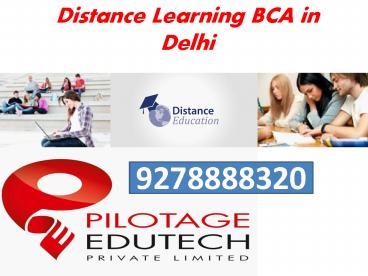 Distance Learning Education BCA in Delhi NCR Admission Open