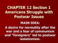 CHAPTER 12 Section 1 Americans Struggle with Postwar Issues PowerPoint PPT Presentation