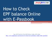 How to check EPF balance online using e passbook