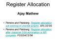 Register Allocation  Ajay Mathew PowerPoint PPT Presentation