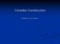 Compiler Construction PowerPoint PPT Presentation