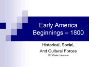 Early America Beginnings 