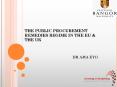 THE PUBLIC PROCUREMENT REMEDIES REGIME IN THE EU PowerPoint PPT Presentation