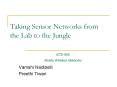 Taking Sensor Networks from the Lab to the Jungle PowerPoint PPT Presentation