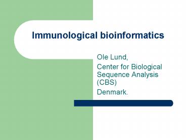 Immunological bioinformatics