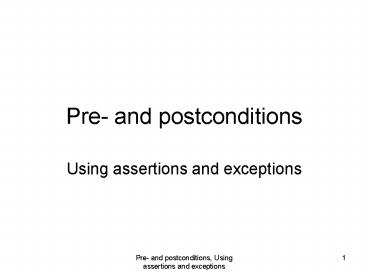 Pre- and postconditions